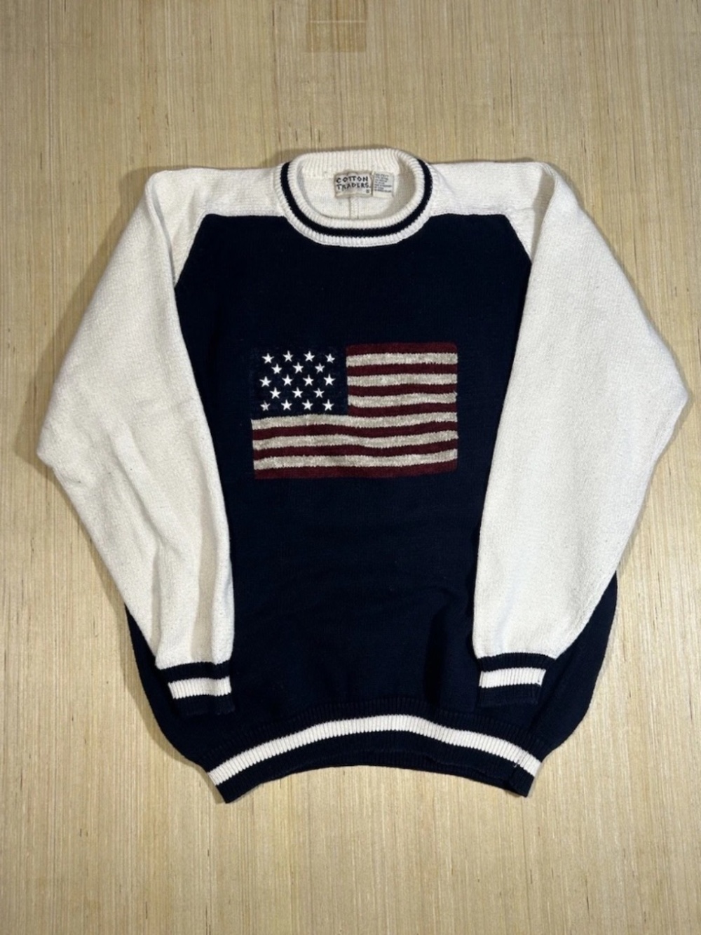 Vintage Cotton Traders Mens 2X Multicolor American Flag Style Sweater Y2K 90s